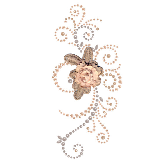 Swirl W Flower Brown, Say It In Crystals - Prima Marketing