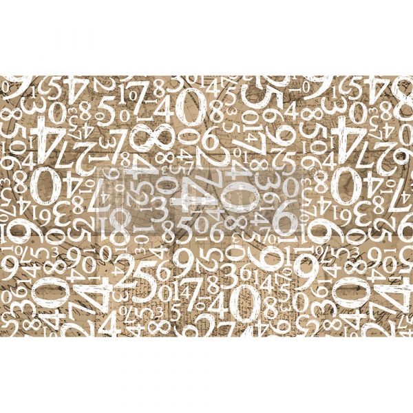 Engraved Numbers Decoupage Decor Tissue Paper - ReDesign by Prima