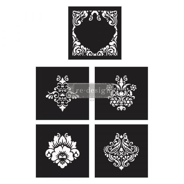 Damask Elements CECE Mix & Style, 5 PCS- ReDesign Stencil