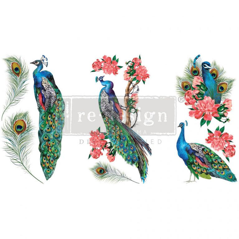 Royal Peacock, 6"x12" - ReDesign Small Decor Transfer