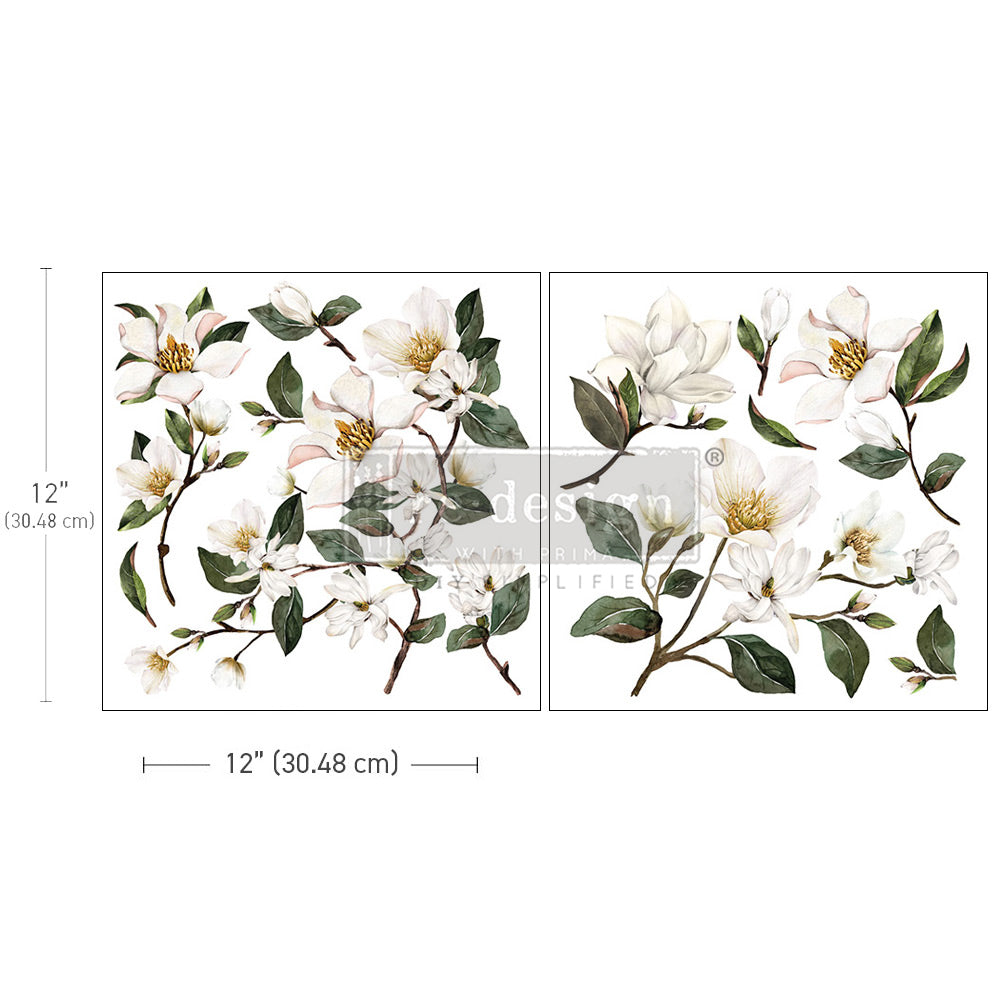 Magnolia Garden Maxi Transfer, 12" x 12" - ReDesign with Prima