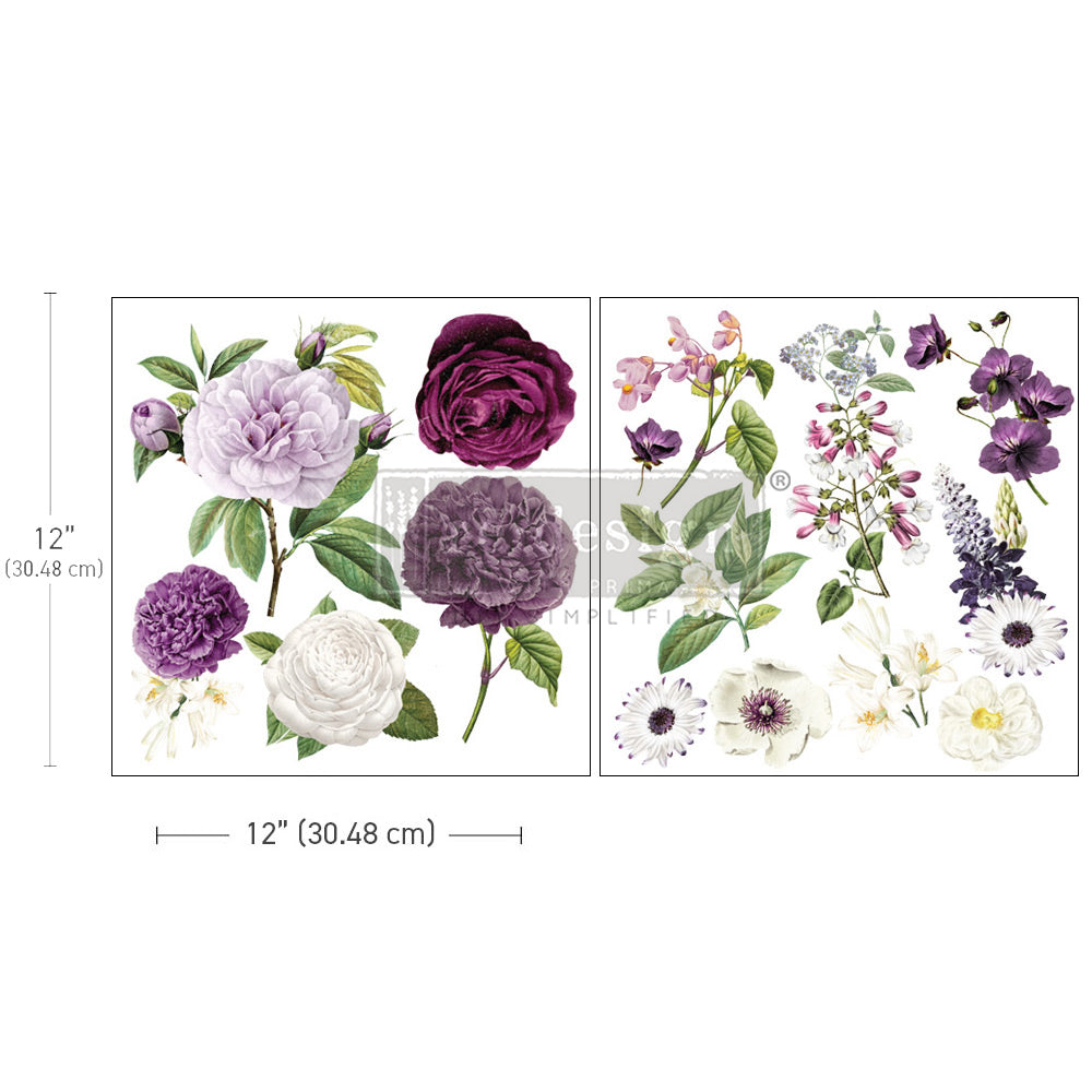 Majestic Blooms Maxi Transfer, 12"x12" - ReDesign Decor Transfer