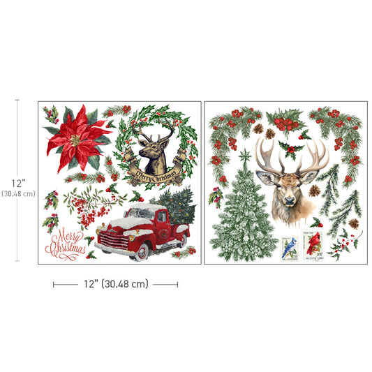 ReDesign Maxi Transfers® - Christmas Memories - 2 sheets, 12"x12" / rub-ons Wall,Furniture Transfers