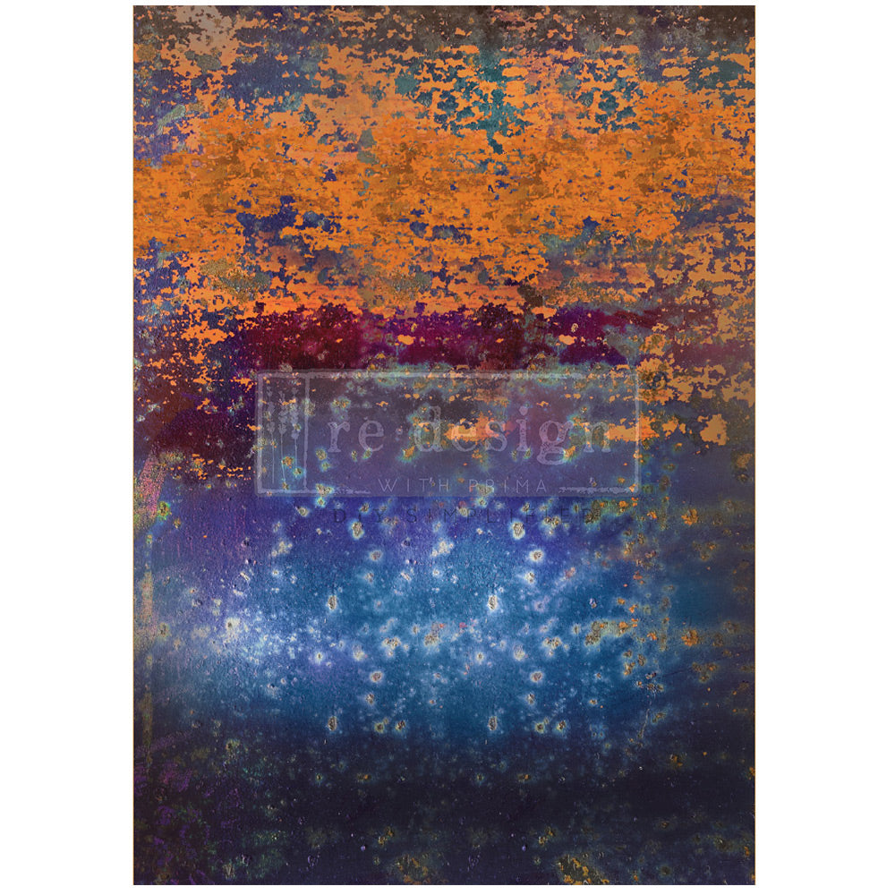 Rustic Blue Rust A1 Decoupage Fiber Paper - ReDesign with Prima
