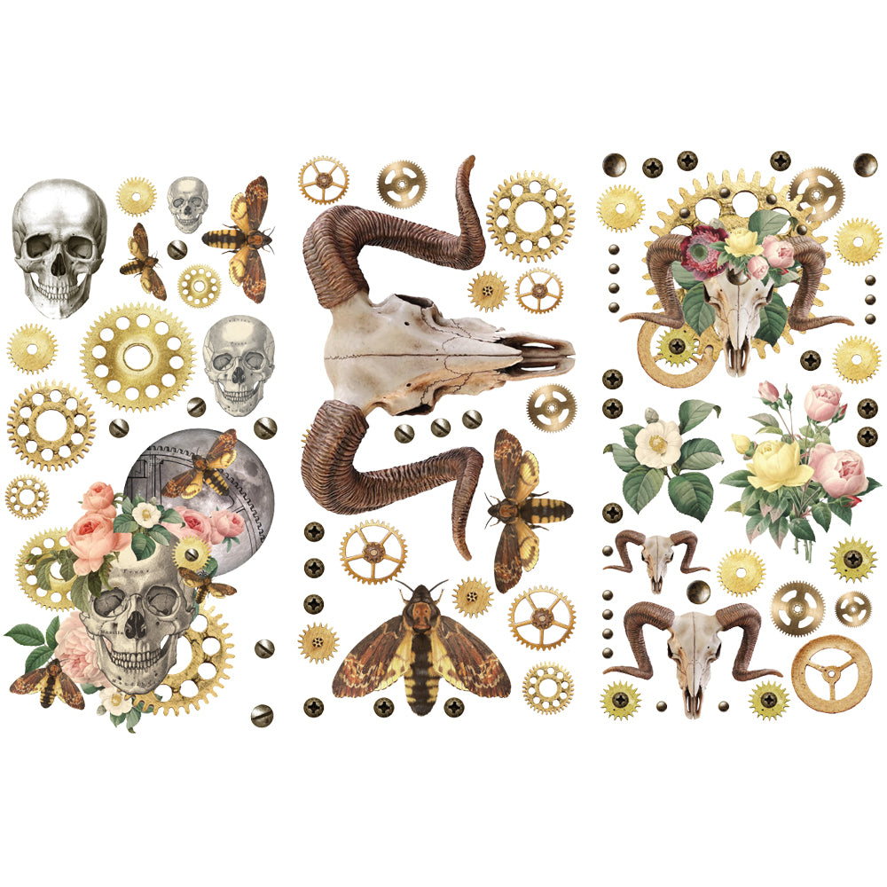 Boho Skulls, 6x12" Small Transfer - ReDesign with Prima/Prima Marketing