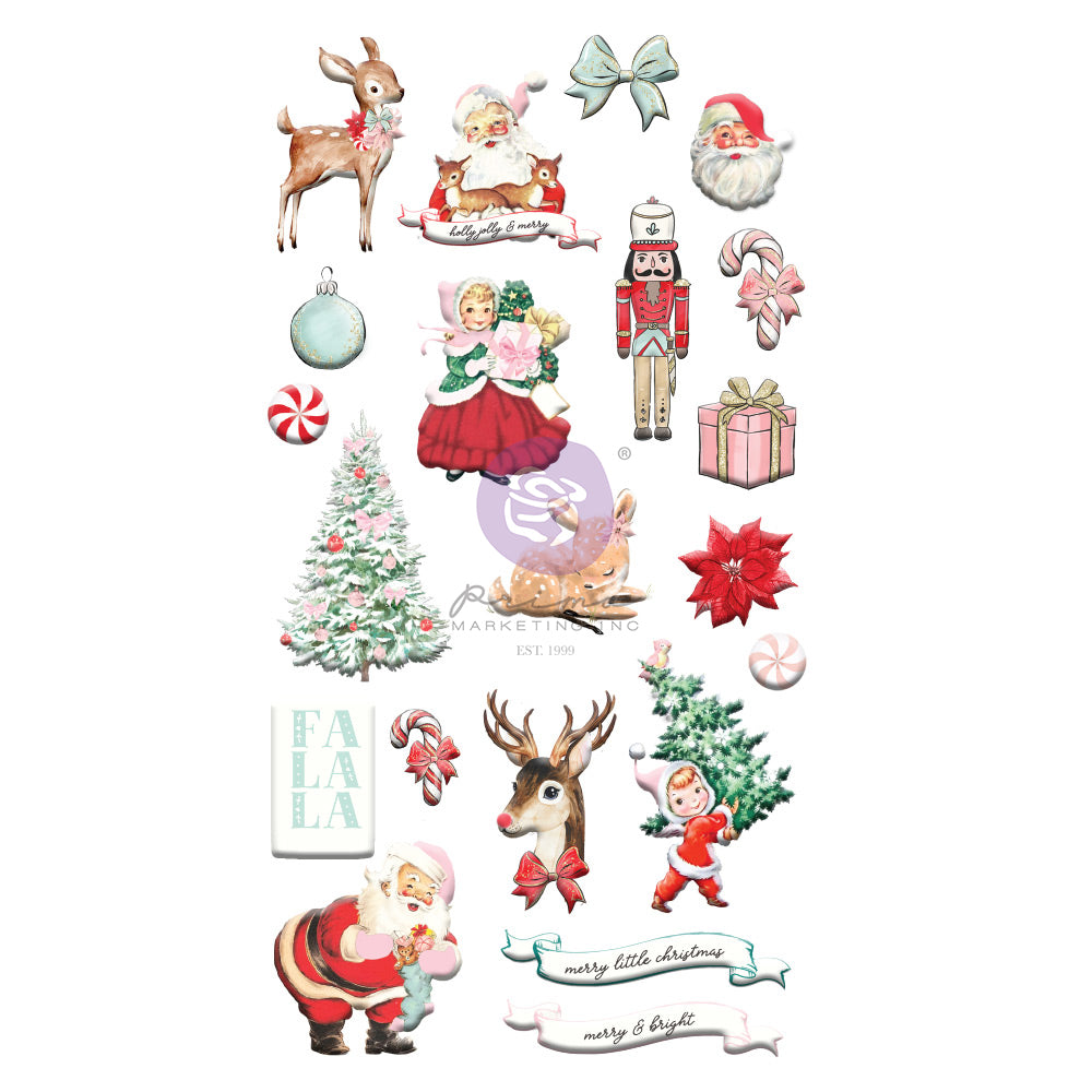Candy Cane Lane Collection Puffy Stickers - Prima Marketing
