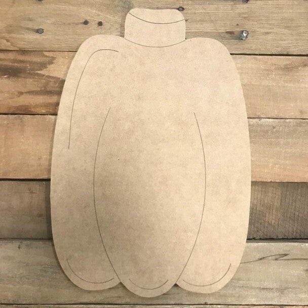Pumpkin Unfinished Cutout, Wooden Shape, Paintable MDF Craft