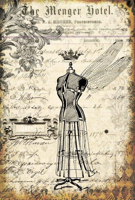 Grunge Dress Form - Roycycled Decoupage Paper