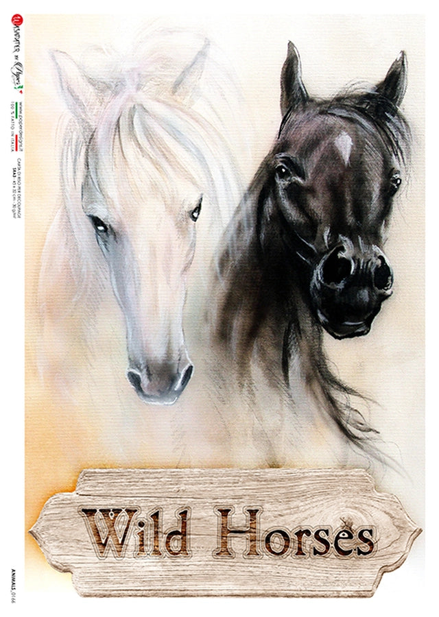 Animals 0166 (Wild Horses) Rice Paper - Paper Designs