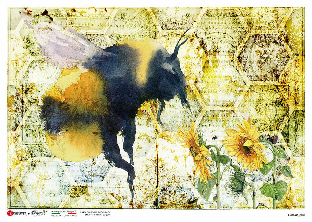 Animals 0181 (Bumblebee) Rice Paper - Paper Designs