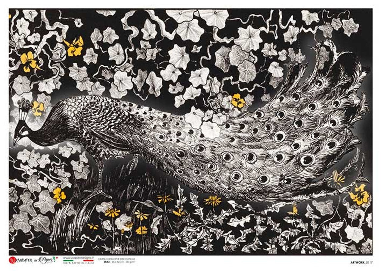 Artwork 0117 (Peacock) Rice Paper - Paper Designs