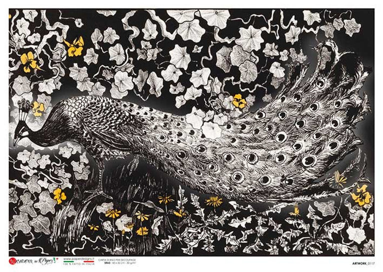 Artwork 0117 (Peacock) Rice Paper - Paper Designs