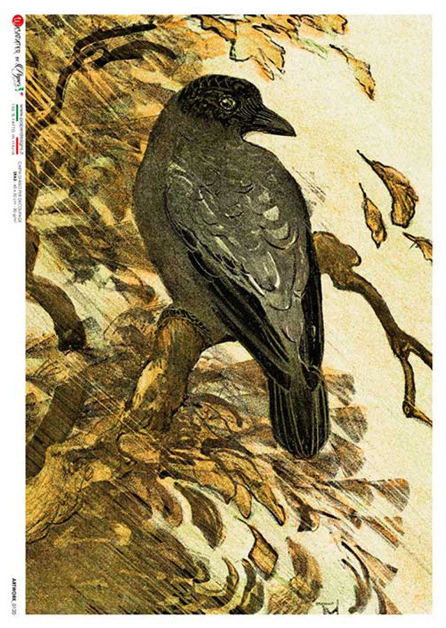 Artwork 0120 (Black Raven) Rice Paper - Paper Designs