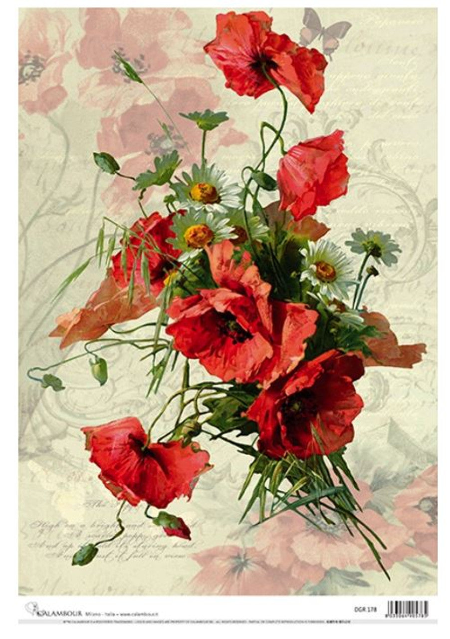 Delicate Poppies Rice Paper (DGR 178) - Calambour