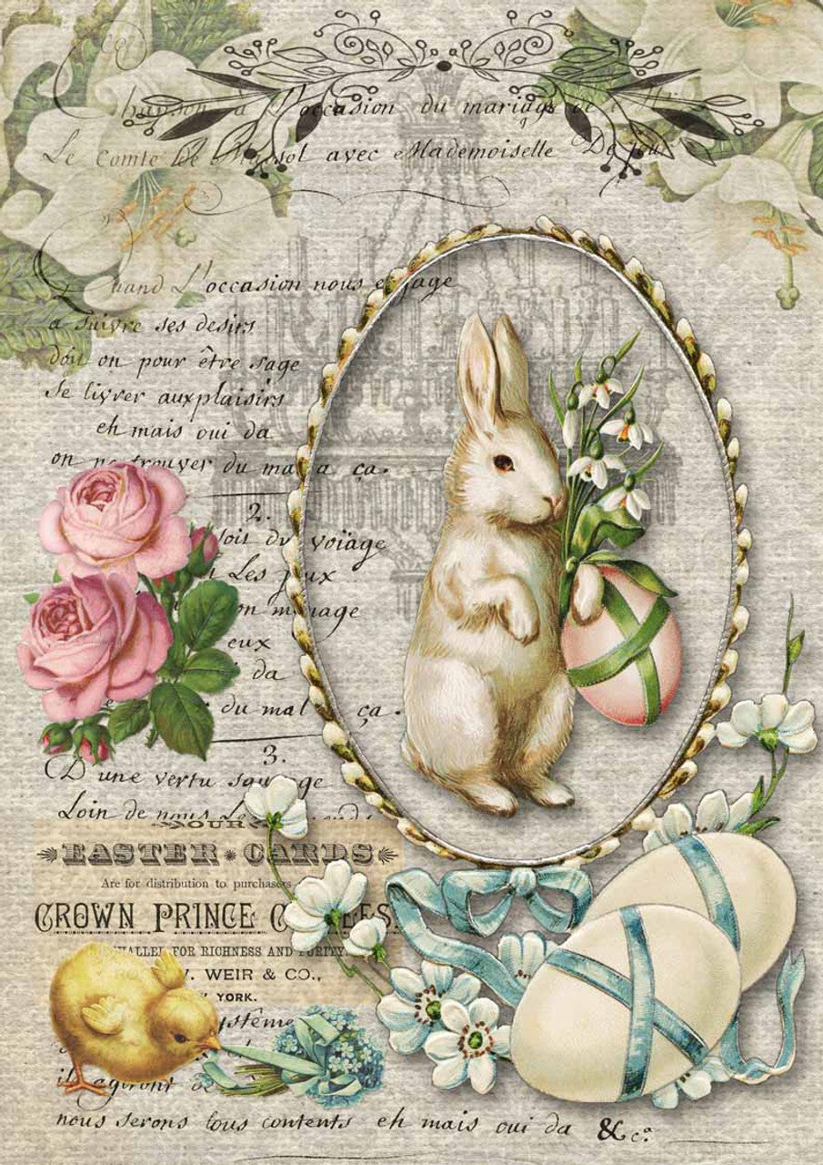 Nancy's Spring Bunny Rice Paper (Retired) - Decoupage Queen