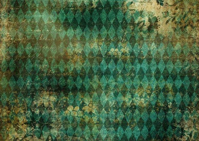 Teal Harlequin Rice Paper (Retired) - Decoupage Queen