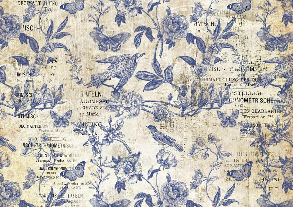 Blue Flight Rice Paper - Decoupage Queen