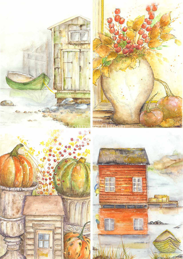 Ellen J. Goods - Cottage/Fall IV Pack Rice Paper (Retired)