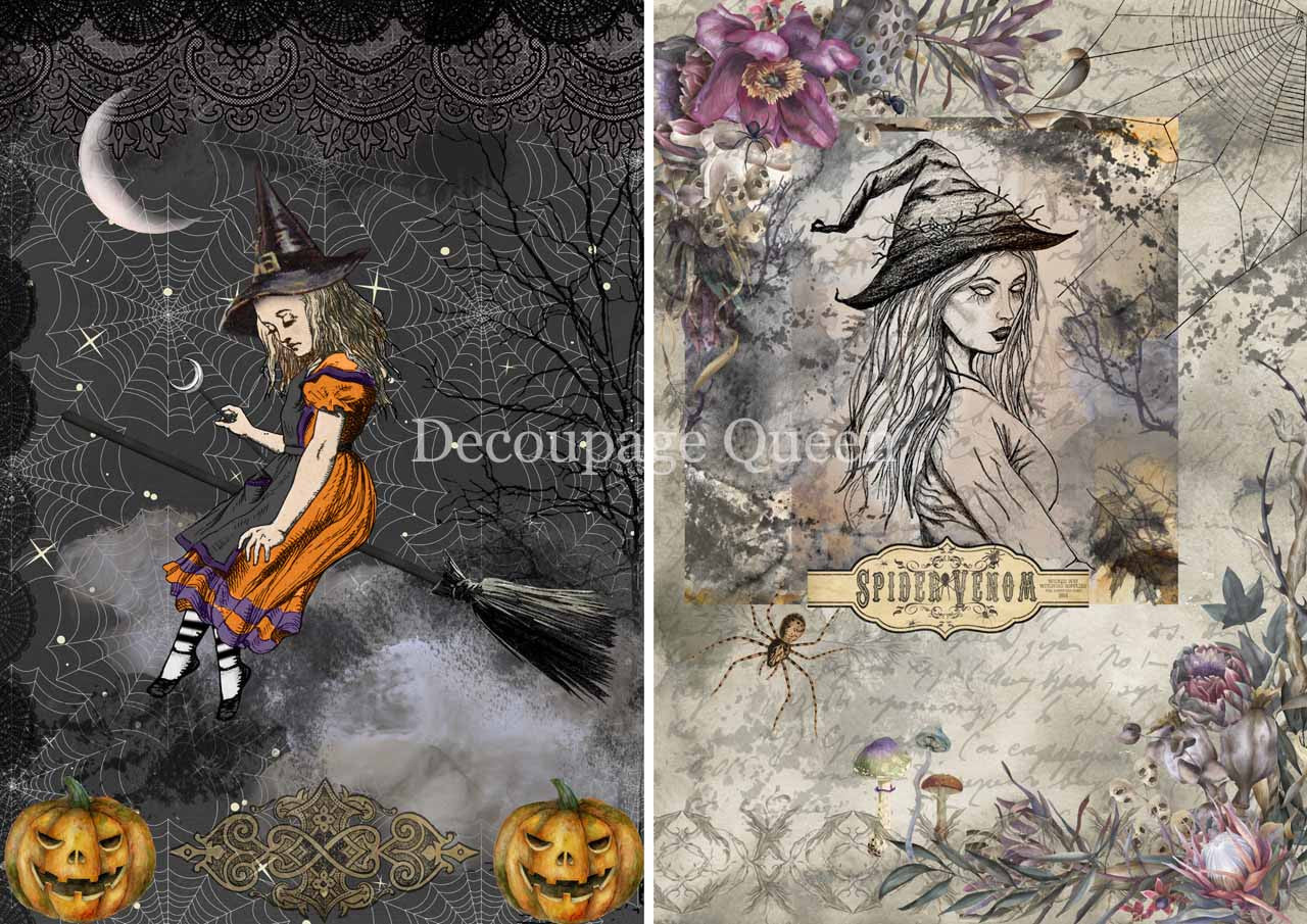 Forest Lore, Two Witches Rice Paper - Retired- Decoupage Queen