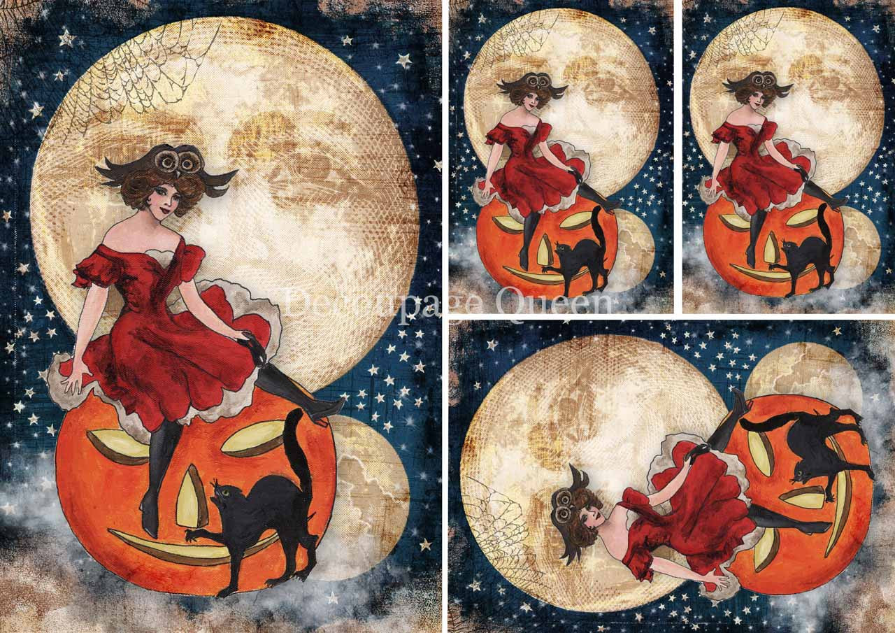 Vintage Witch Minis Rice Paper- Decoupage Queen (Retired)
