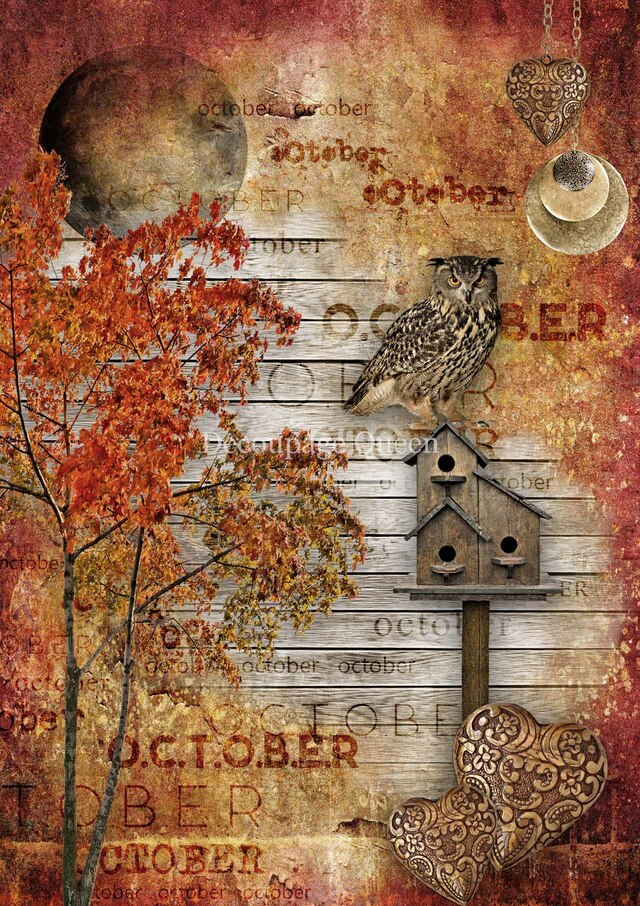 October Moon Rice Paper - Decoupage Queen