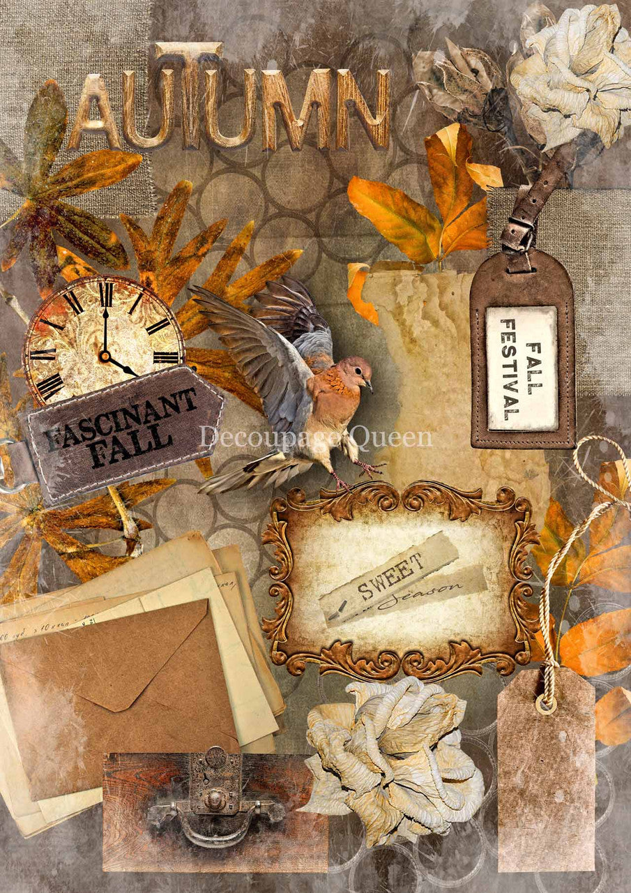 Sweet Autumn Rice Paper - Retired - Decoupage Queen