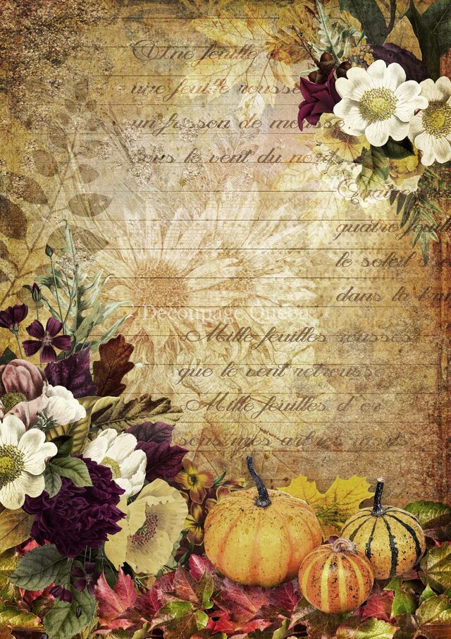 Autumn Message Rice Paper (Retired) - Decoupage Queen