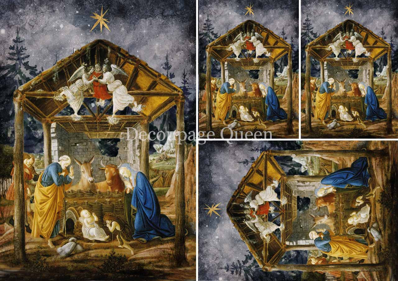 Botticelli's Nativity Mini Rice Paper (Retired) Decoupage Queen