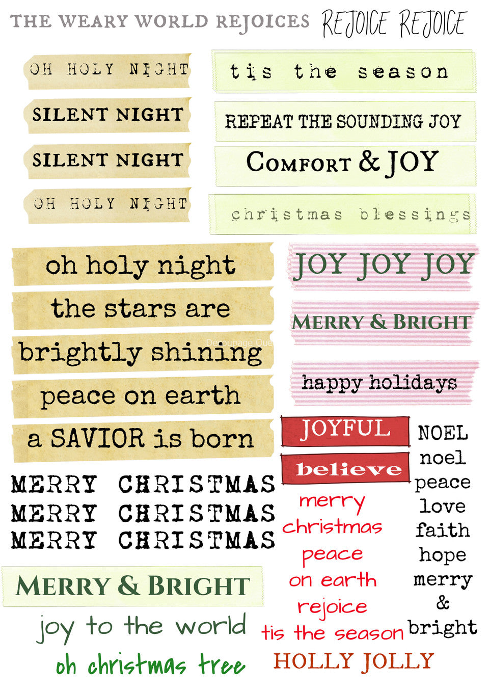 Ellen J. Goods - Christmas Sentiments Rice Paper (Retired)