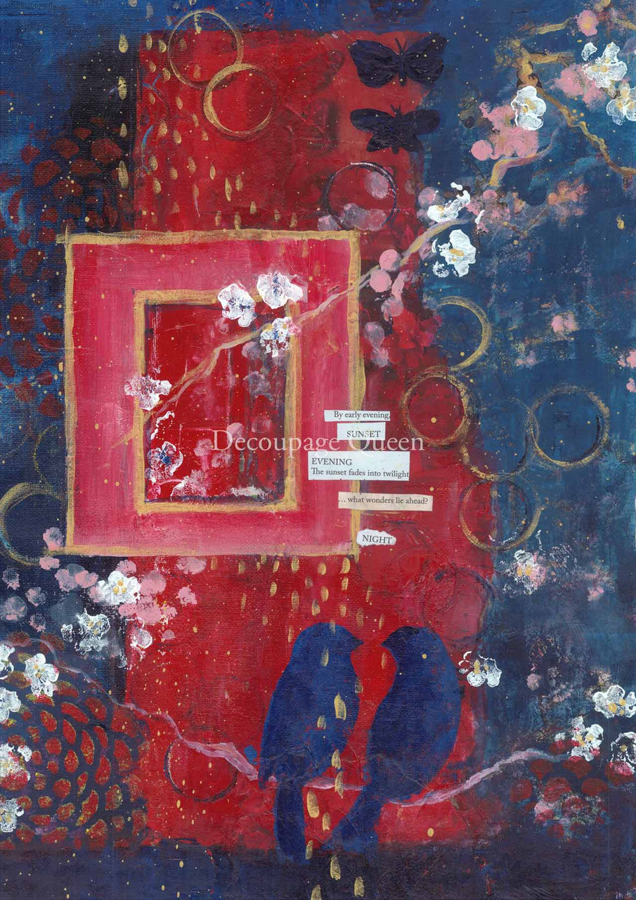Ellen J. Goods - Early Evening Sunset Rice Paper - Retired - Decoupage Queen