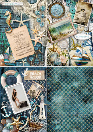 Coastal 4 Pack Rice Paper - Decoupage Queen