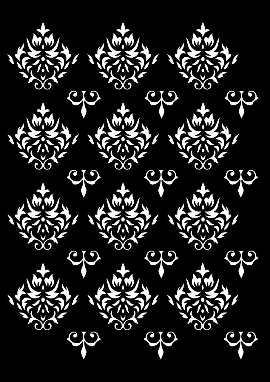 Fleur Damask Stencil, A4 - Decoupage Queen