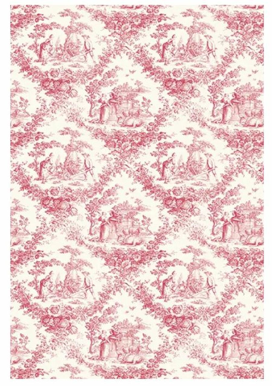 Red Toile Rice Paper (EXCR 01 TJ) - Calambour