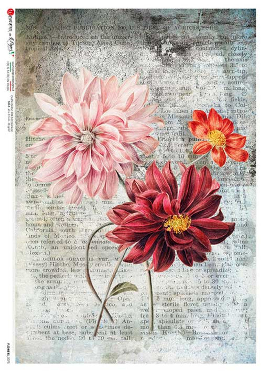 Vintage Dahlias Rice Paper - Paper Designs