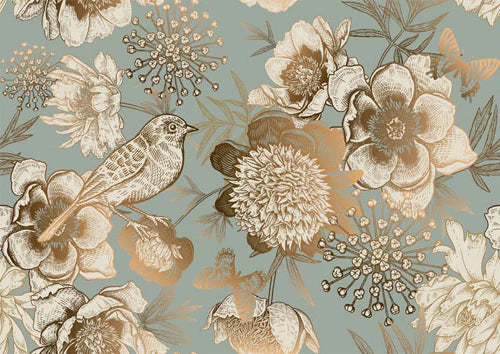 Foil Bird - Decoupage Paper - MINT/GGS