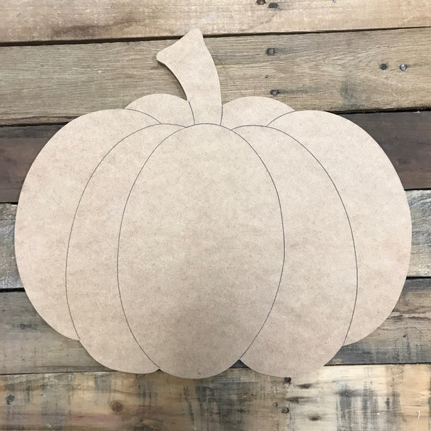 Pumpkin Unfinished Cutout, Wooden Shape, Paintable MDF Craft