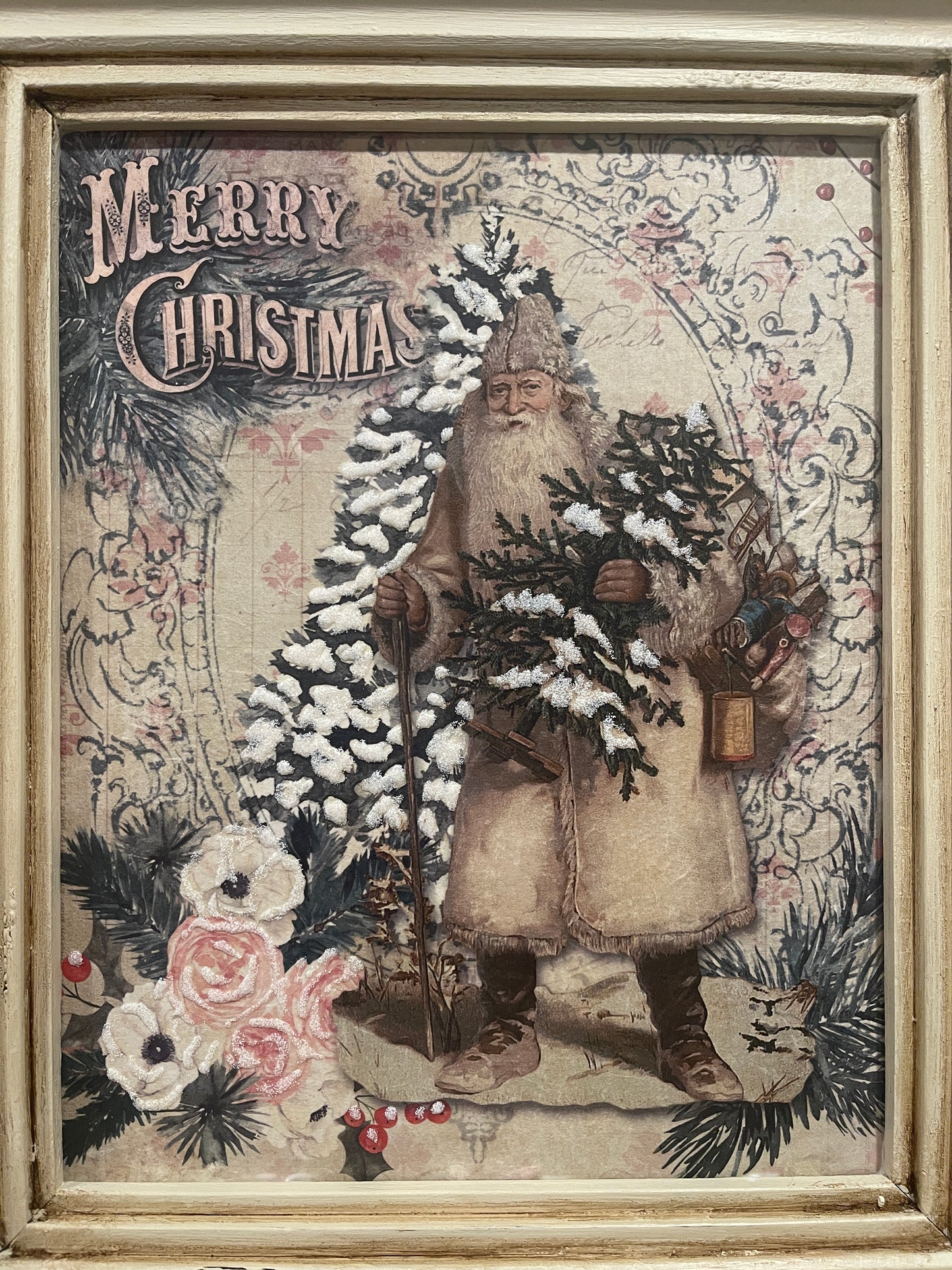 Pink Christmas Rice Paper (Retired) - Decoupage Queen