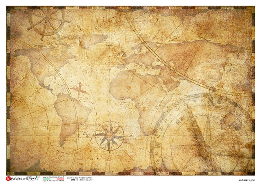 Old Maps 0041 Rice Paper - Paper Designs