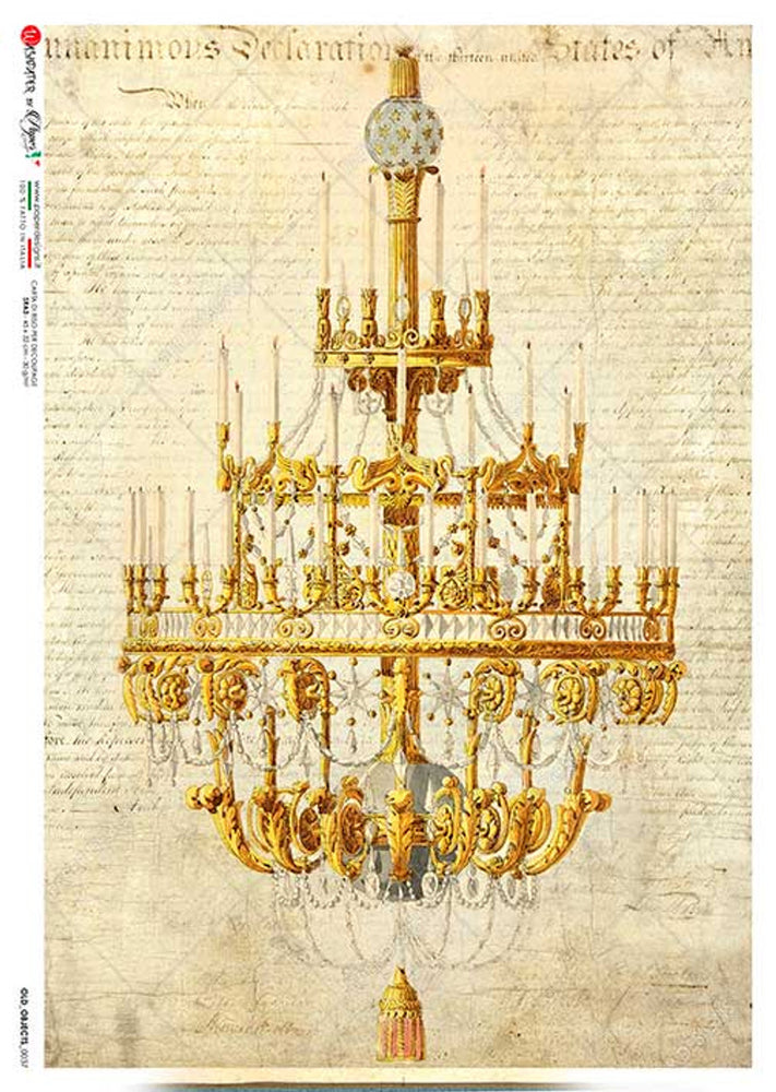 Old Objects 0037 (Chandelier) Rice Paper - Paper Designs