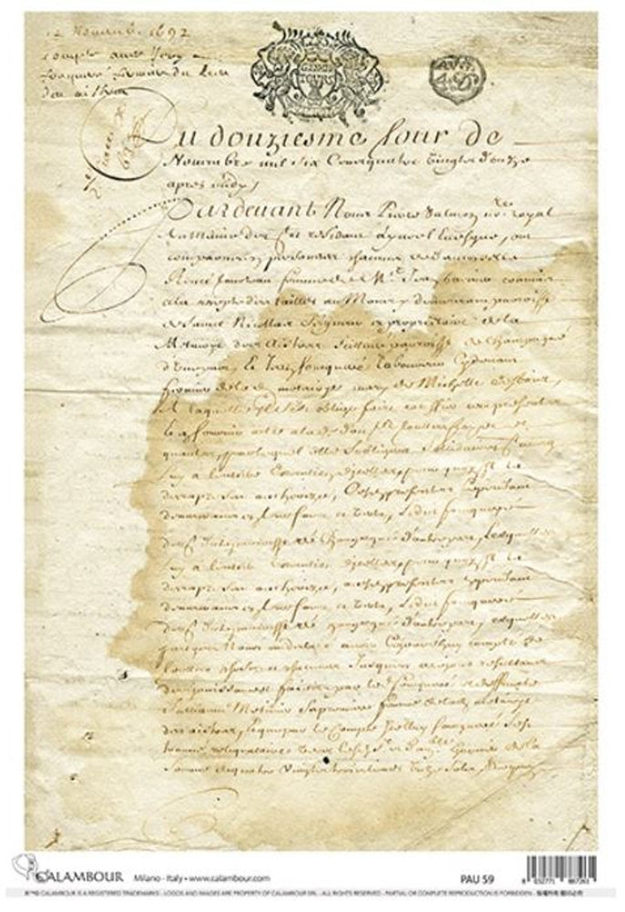 Stained Old Document Rice Paper (PAU 59) - Calambour