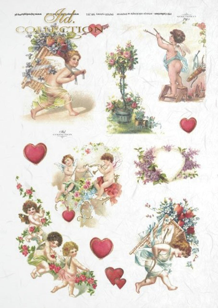 Valentines Cherubs (R0291) Rice Paper- ITD Collection