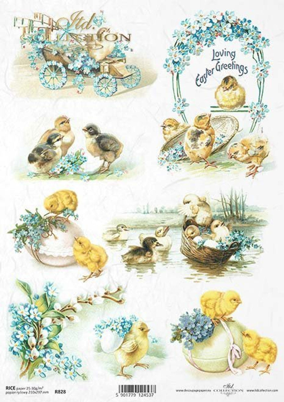 Mini Easter Greetings (R0828) Rice Paper- Decoupage Queen