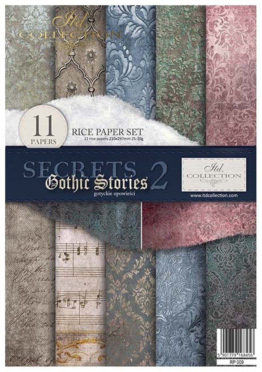 Secrets 2 Gothic Stories Rice Paper Pack (11 Papers) - ITD Collection