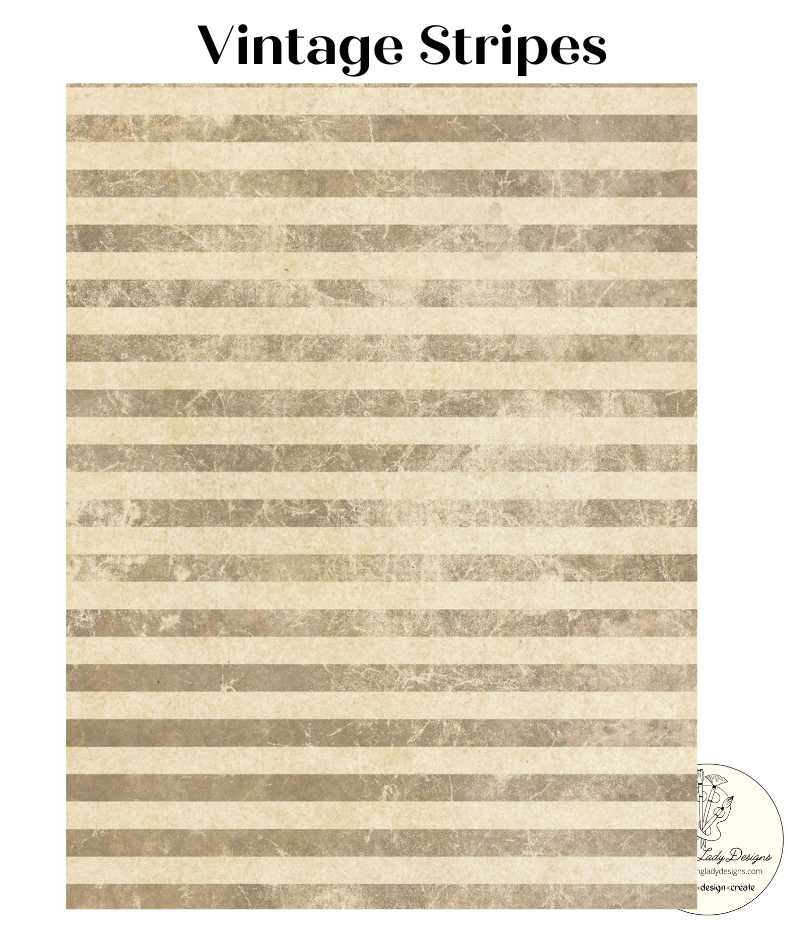 Vintage Stripes Decoupage Paper - Painting Lady Designs