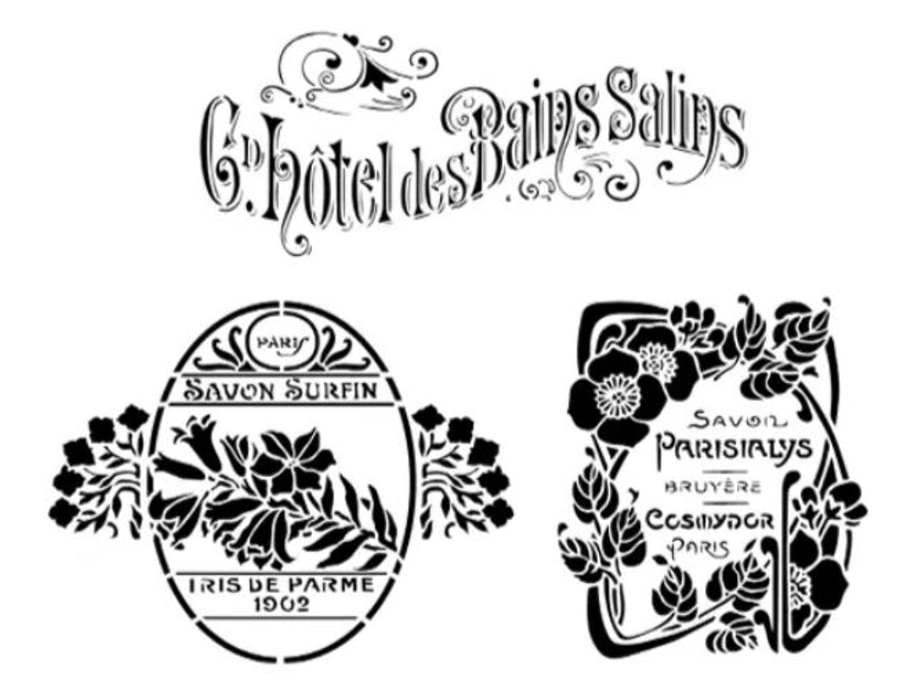 French Labels Stencil - Calambour