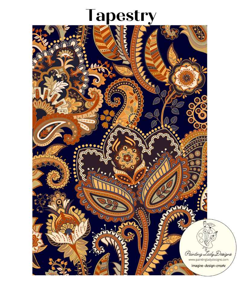 Tapestry Pattern Decoupage Paper - Painting Lady Designs