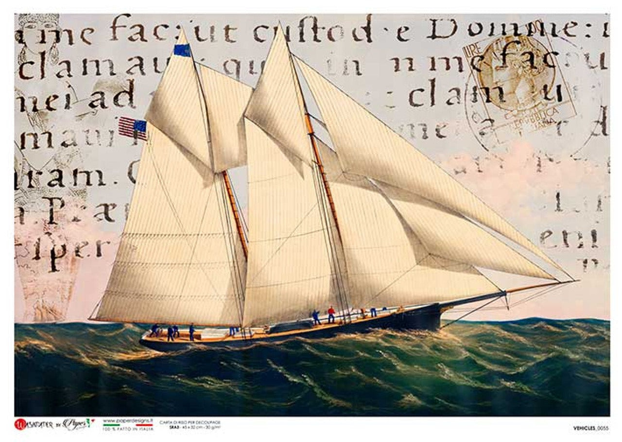 Large Sailboat Rice Paper - Paper Designs