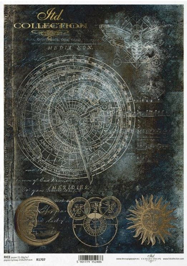 Moon Stars Rice Paper- Decoupage Queen