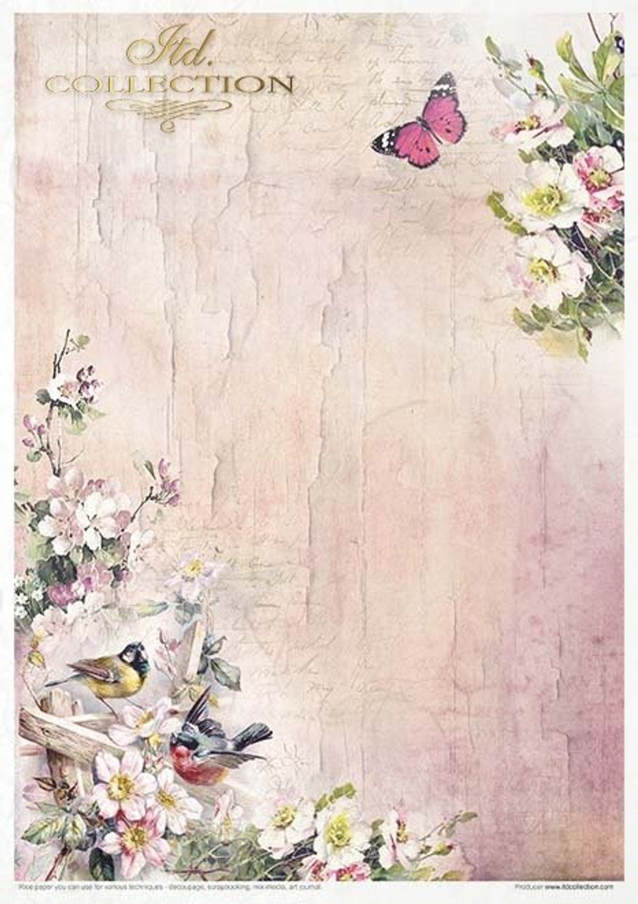 Rosy Summertime Paper Pack (11 Papers) - Decoupage Queen
