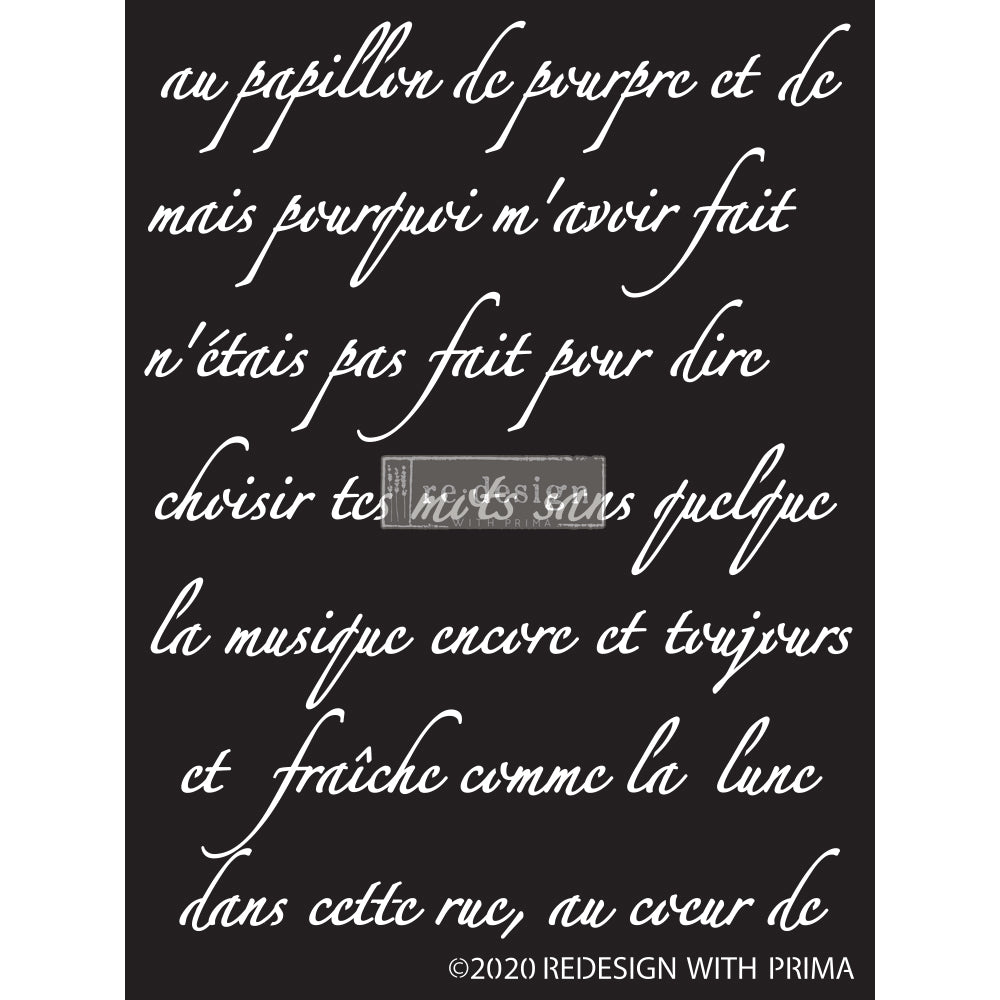 Butterfly Script Stencil - ReDesign with Prima